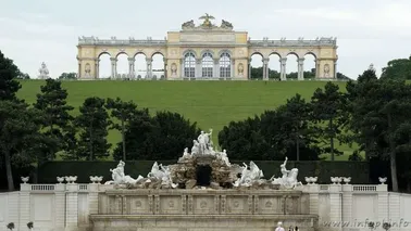 Schönbrunn-Gloriette i Fontanna Neptuna